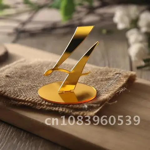 

Wedding Table Numbers decoration for Wedding centerpieces Gold Mirror Acrylic Signs Reception number decor Freestanding 10pcs