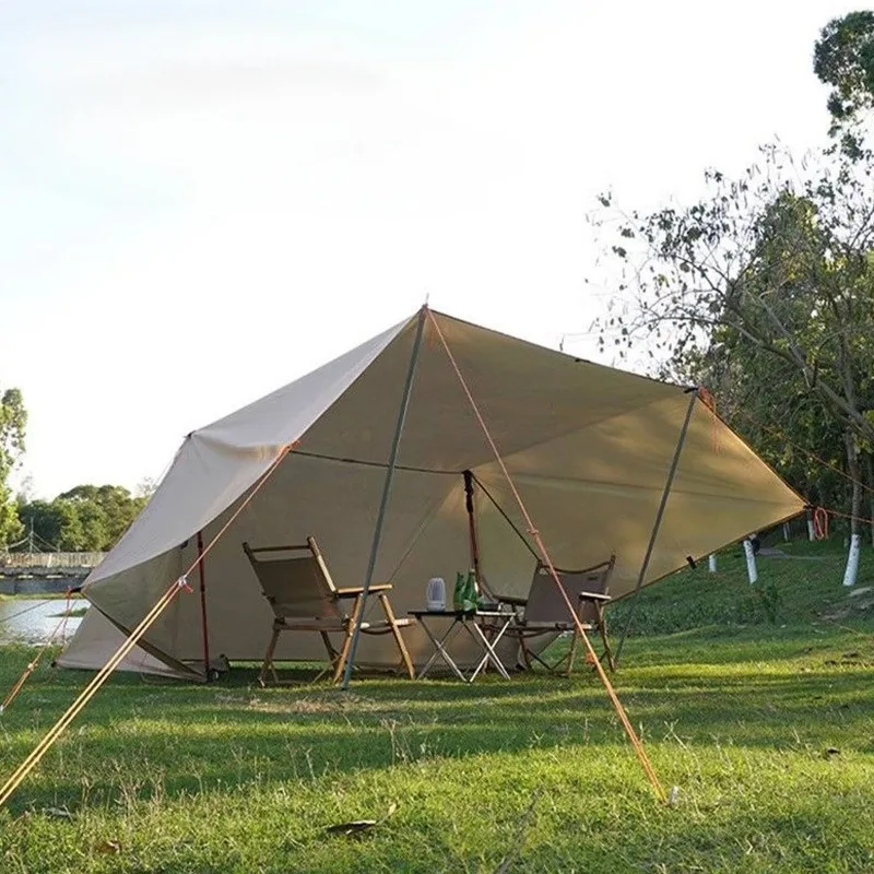 Portable Foldable Car Awning Oxford Cloth Lightweight Beach Shelter Shade Thickened Rectangle Rainproof Outdoor Camping Supplies