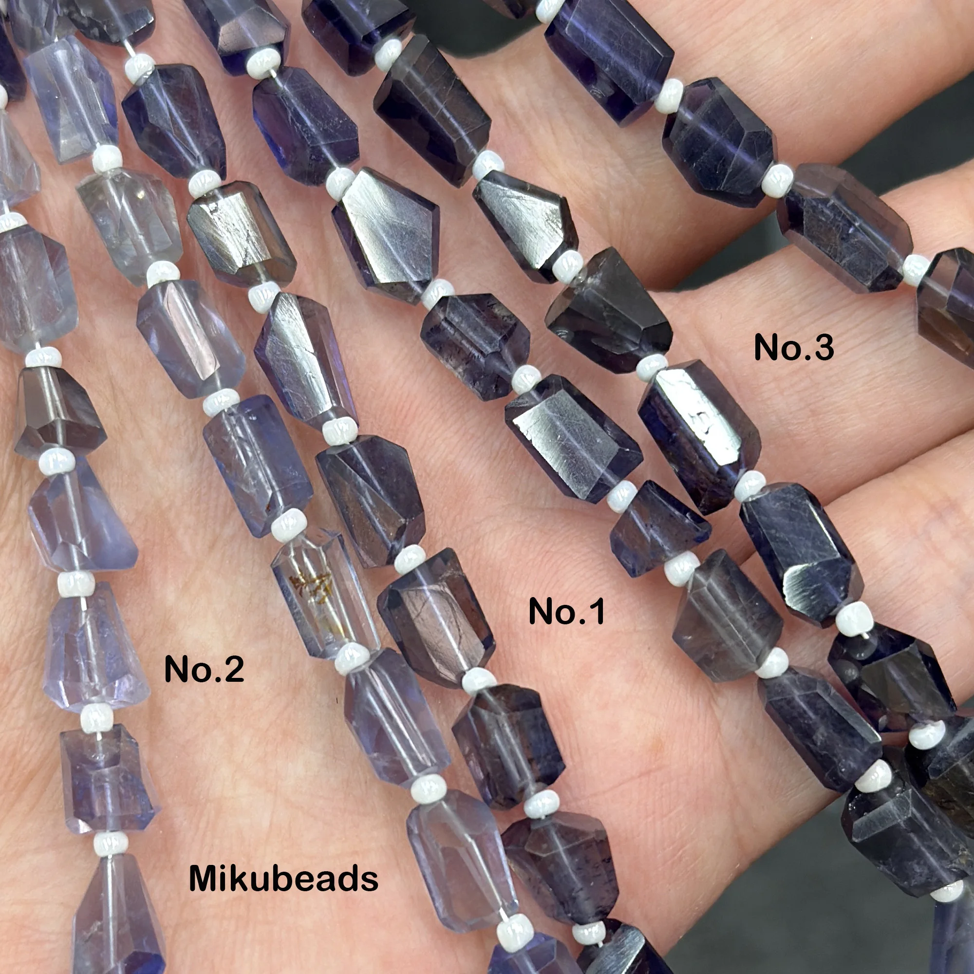 Natural AA Iolite Cordierite 3.5-7*5-10mm Faceted Irregular Shape Beads Shinny Stone For Jewelry Making DIY Bracelet Necklace