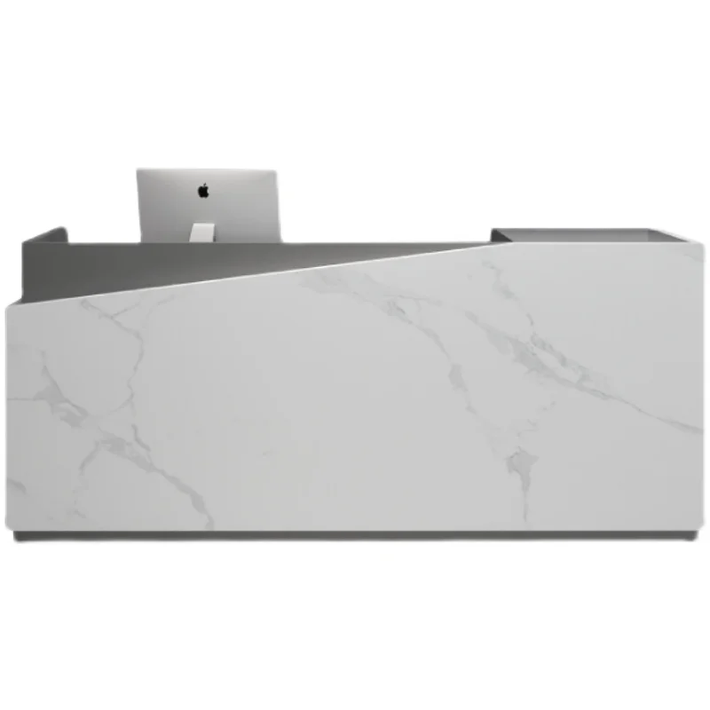 custom.Customer Service Reception Desk White Front Desk Reception Counter Table Checkout Cash Counter Stand