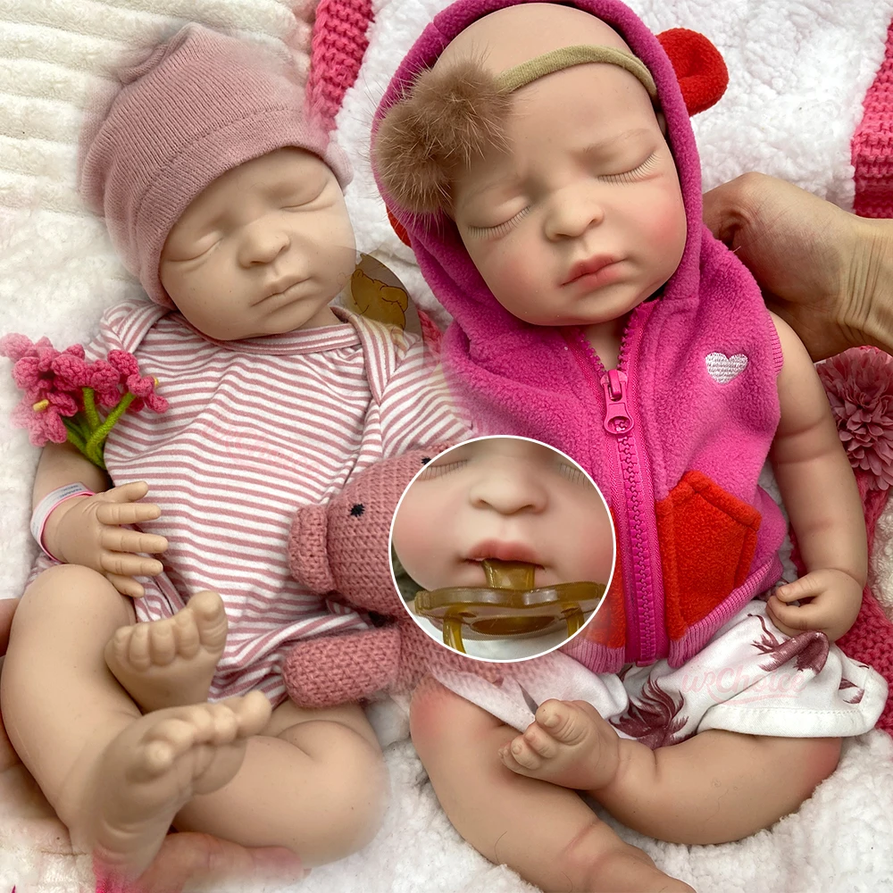 

Lifelike Can Open Mouth Reborn Girl Silicone Baby Doll Realistic Skin Veins Weighted Doll Emotional Companion for Elderly