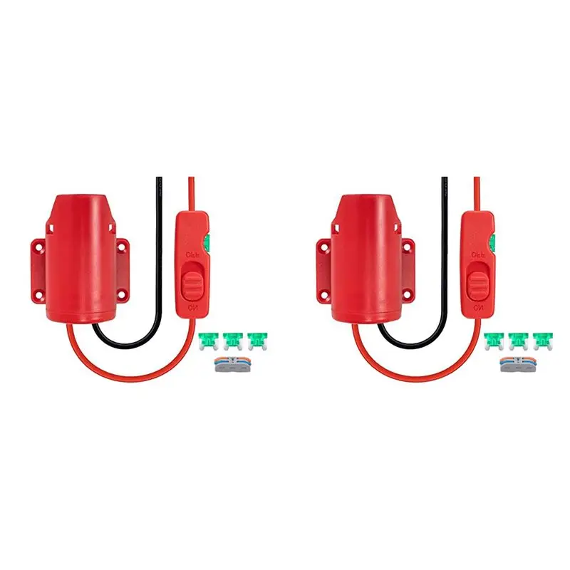 2x-パワーホイールアダプター-12v-バッテリーアダプター用-バッテリーコンバーターキット-スイッチヒューズとワイヤーターミナル付き