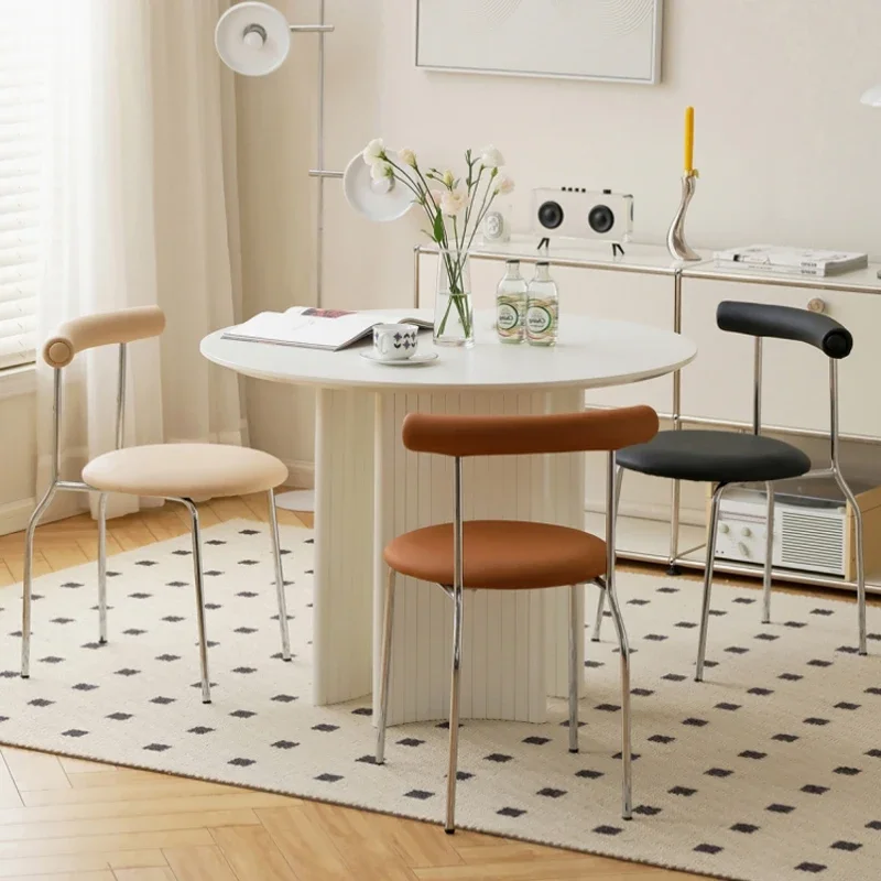 كريم نمط ضوء كرسي طعام فاخر Ins القرون الوسطى المنزل الحديث مقهى كرسي خمر الشمال مسند الظهر كرسي غرفة نوم ماكياج كرسي #6