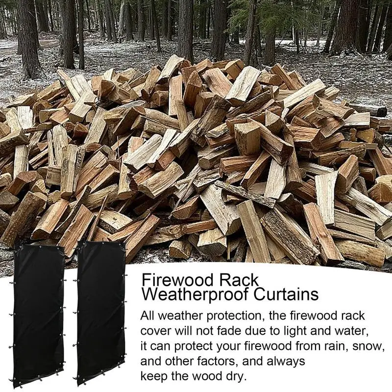 Firewood Rack Cover with Eyelets Wood Storage Dustproof Protection Cover Patio Garden Firewood Rack for Yard Patio Accessories