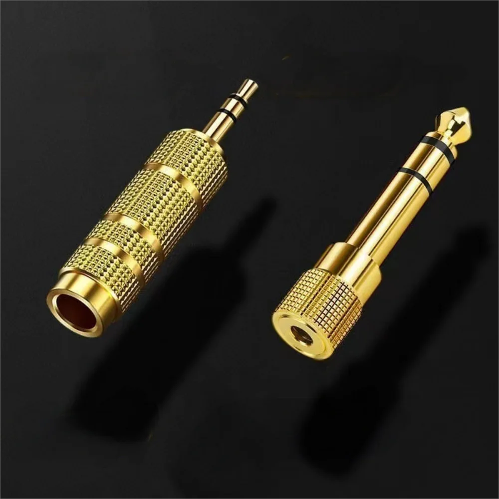 Conjunto de adaptador de áudio de 2 pacotes de 6,5 mm a 3,5 mm e 3,5 mm a 6,5 mm de 1/4 polegadas a 1/8 polegadas e 1/8 polegadas a 1/4 polegadas adequado para fone de ouvido