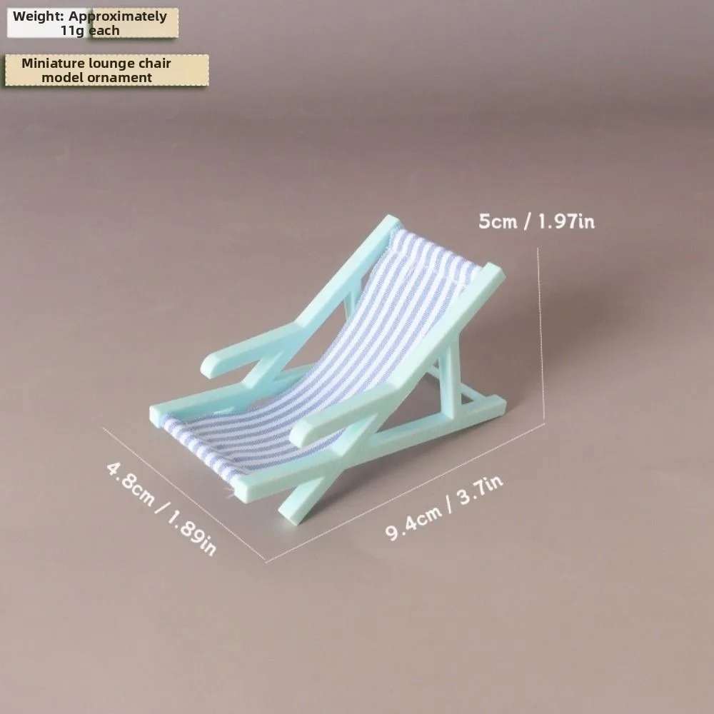 Mini 1/12 Dollhouse Sofa Chair Multicolors 9.4*4.8*5cm Foldable Beach Chair Model Plastic Doll House Furniture Decoration