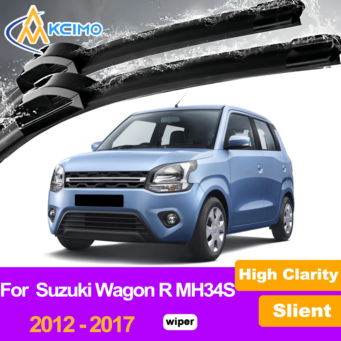 

2Pcs Front Windshield Wiper Blades For Suzuki Wagon R MH34S/MH44S 2012-2017 Mazda Flair Windscreen Window Car Accessories