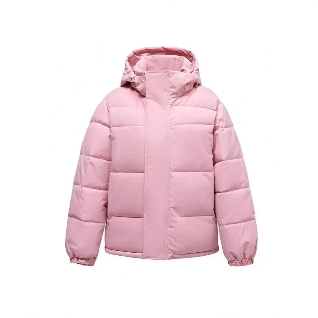 Women's Short Hooded Down Cotton Jacket Thick Winter Coat Long Sleeve Bread Style Clothes Korean Loose Fit Small Size