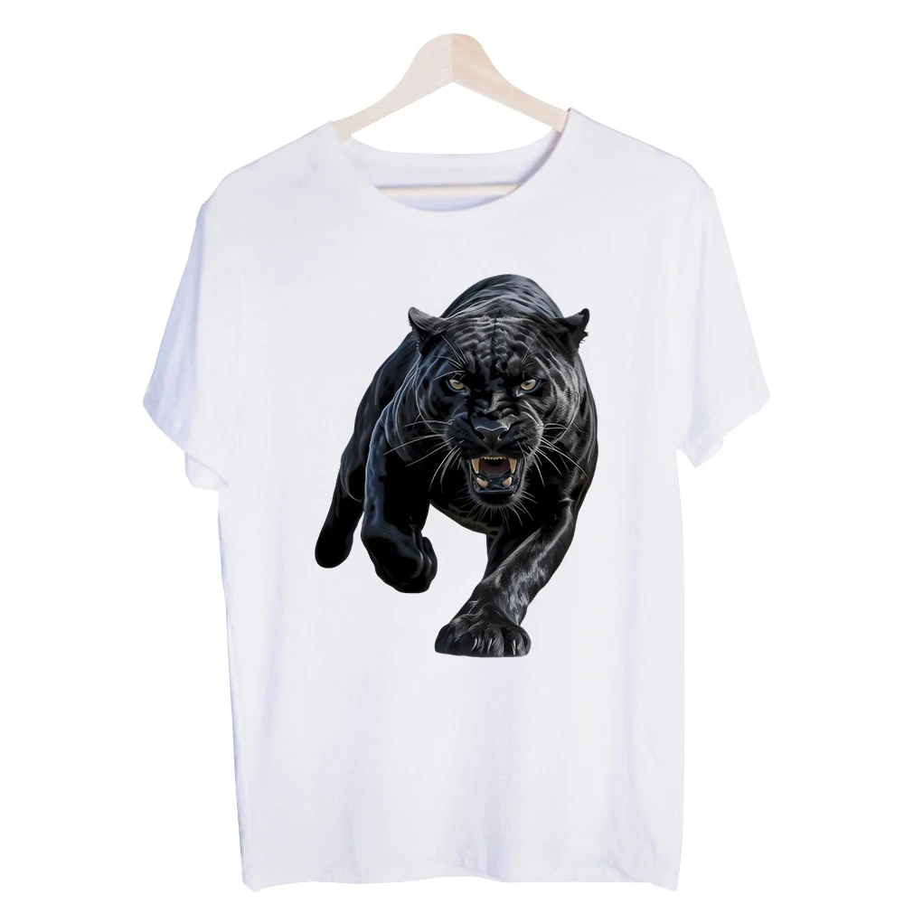 Men's Black Panther Graphic Tee, Short Sleeve Crew Neck T-Shirt for Casual Streetwear and Daily Outfits