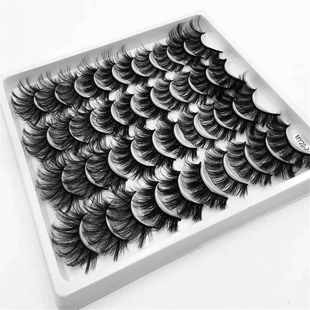 20 Pairs False Lashes 3D Mink Lashes Fluffy Dramatic Thick Volume Eyelashes Natural Lashes Fake Lashes Makeup