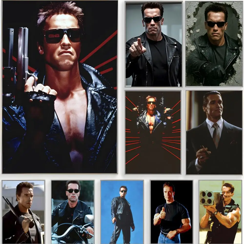action actor Arnold Schwarzenegger Poster Classic Wall Art  Home Decor  Peel and Stick Unframed