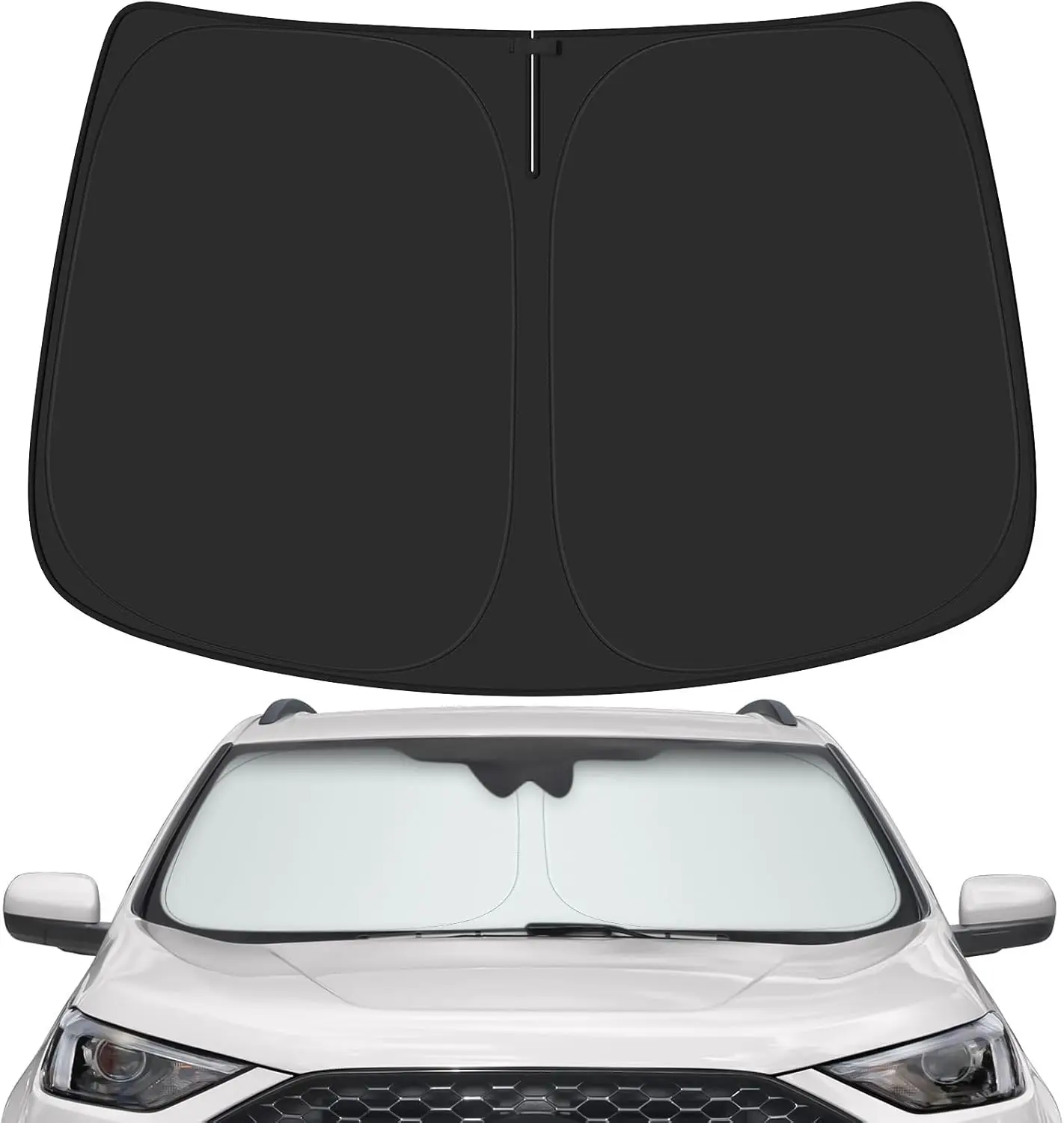 

Car Windshield Sun Shade for Ford 2015-2024 Edge Accessories (OEM Design) Reflective Foldable Heat Insulation Sunshade for Ultim