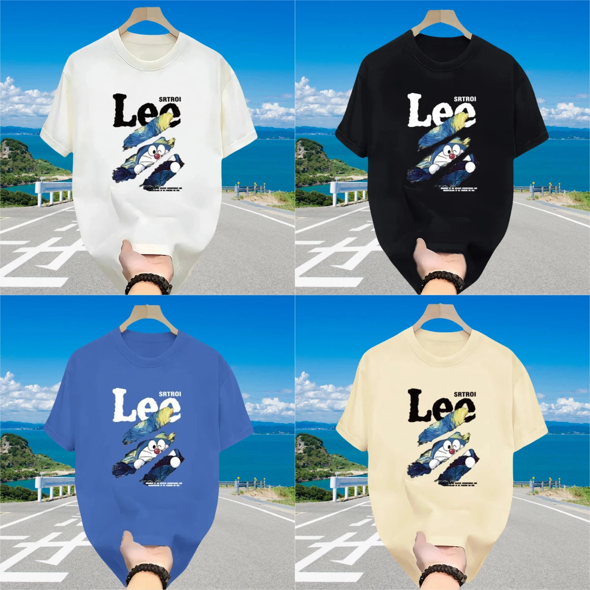 

2025 New Cotton T-shirt Men's and Women's Summer Loose Version Cartoon Printed Short-sleeved Breathable Top