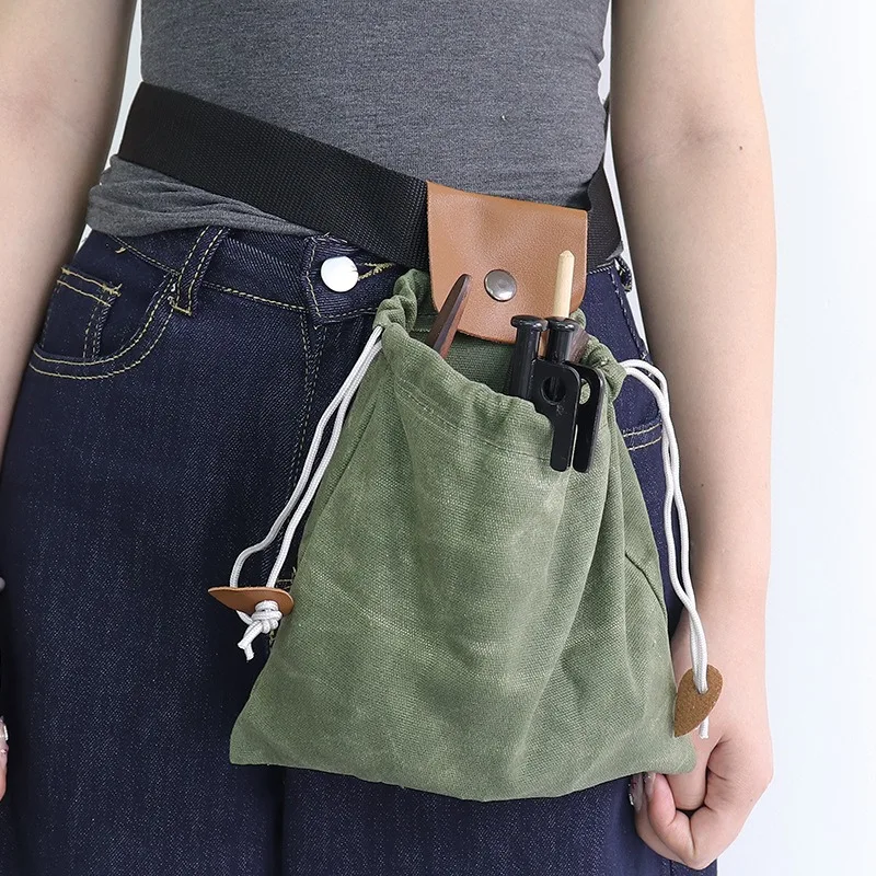 

Outdoor Canvas Harvesting Bag Foldable Tote Storage Pouch for Fruit Picking Waist Hanging Tool Bag Durable Eco-Friendly