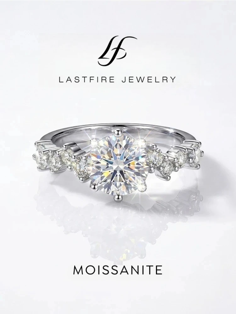 925 Sterling Silber Echter 1CT Moissanit Diamant Hochzeit Edelstein Ringe für Frauen Geschenke Luxus Designer Neu in Edelschmuck – Detail 1