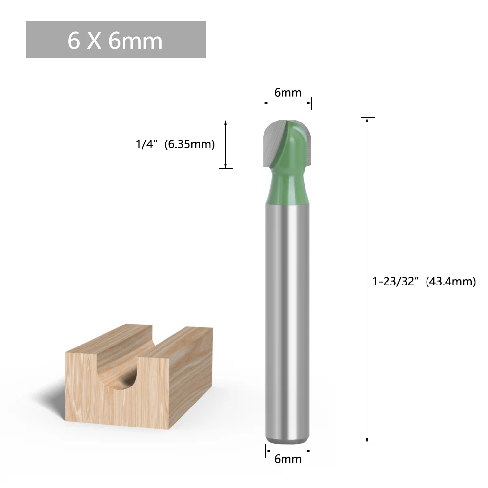 LAVIE Fräser-Set, 4/5 Stück, 6 mm Schaft, Kugelkopffräser, Rundfräser, Boxfräser, Vollhartmetall, CNC-Radiusfräser – Detail 8