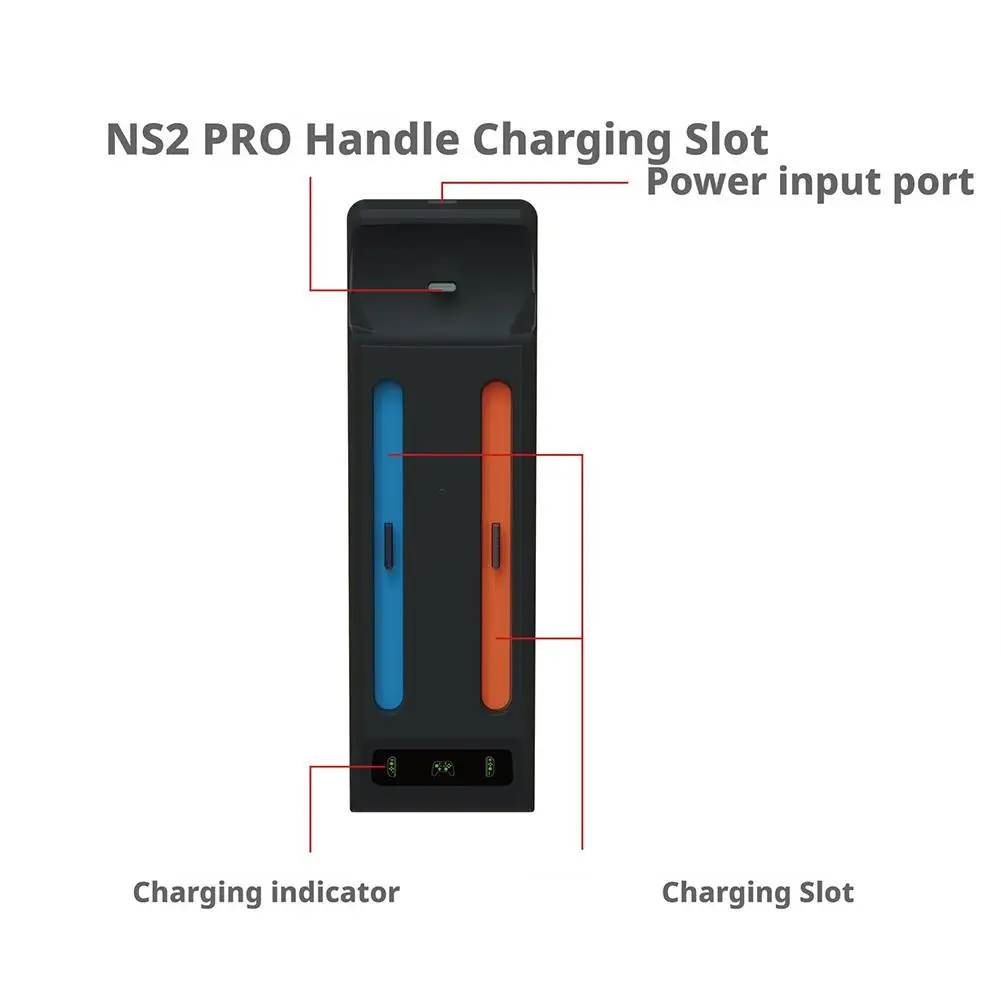 3 em 1 base de carregamento alça luz indicadora estação doca para switch 2/switch2 pro console para ns2 controlador esquerdo e direito