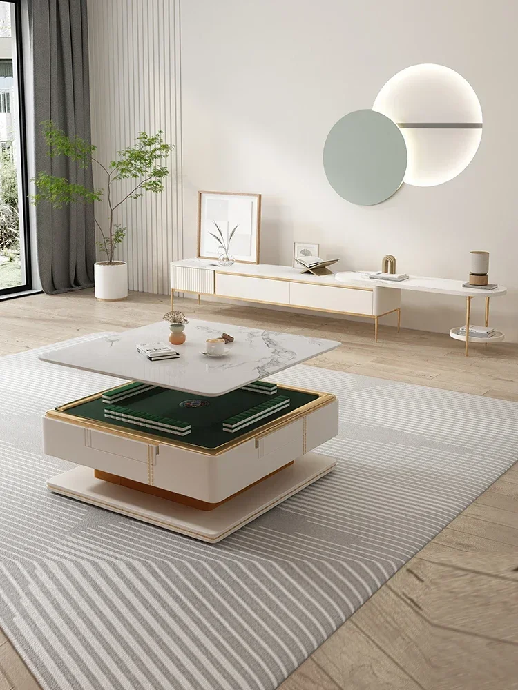 

Красивый стол для маджонга, регулируемая кофейная универсальная комбинация двойного назначения, полностью автоматическая, современная минималистичная гостиная