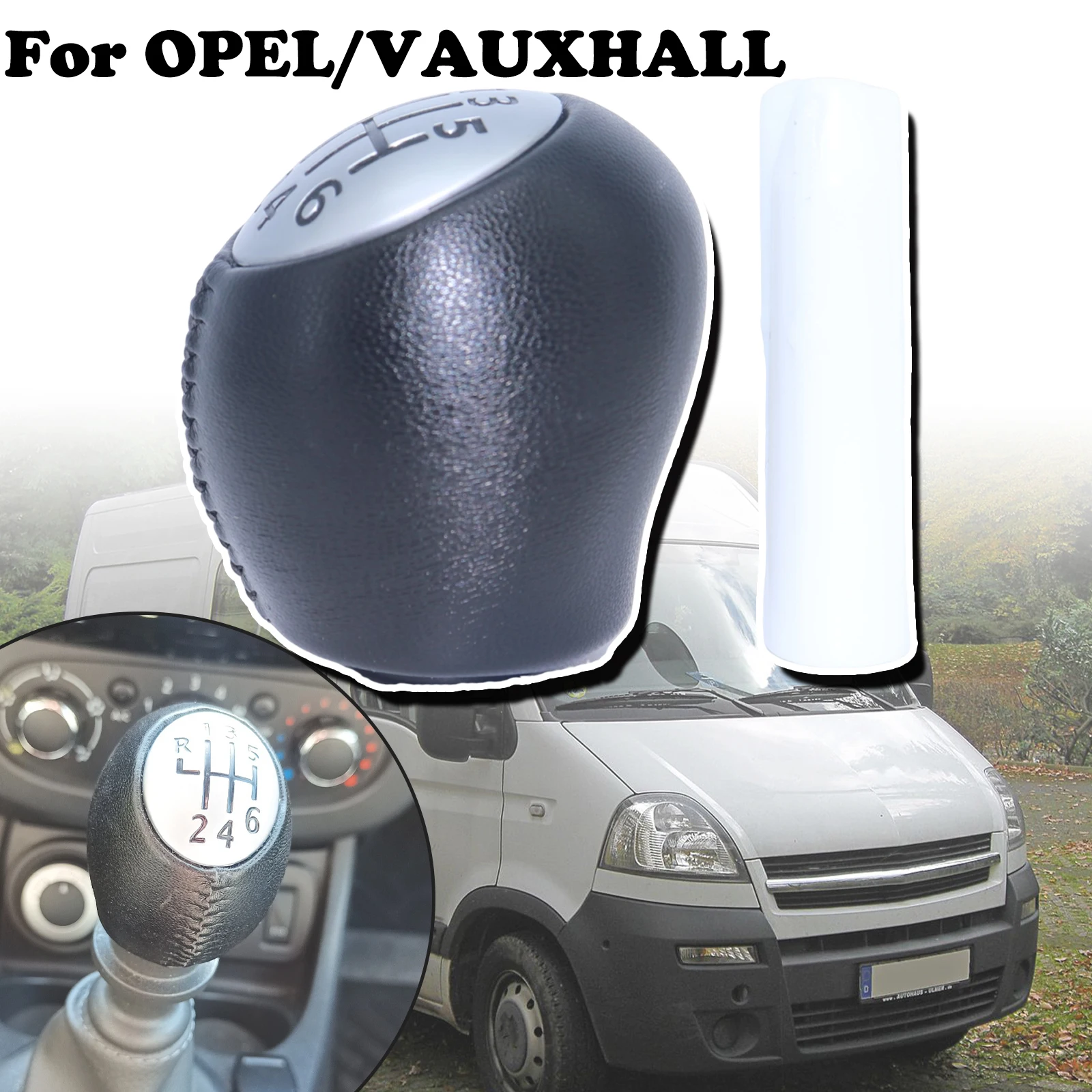 

6 Speed Gear Shift Knob Leather Pen Handleball For OPEL/VAUXHALL VIVARO 2001 - 2014 MOVANO 2010Interior Accessories 328650005R