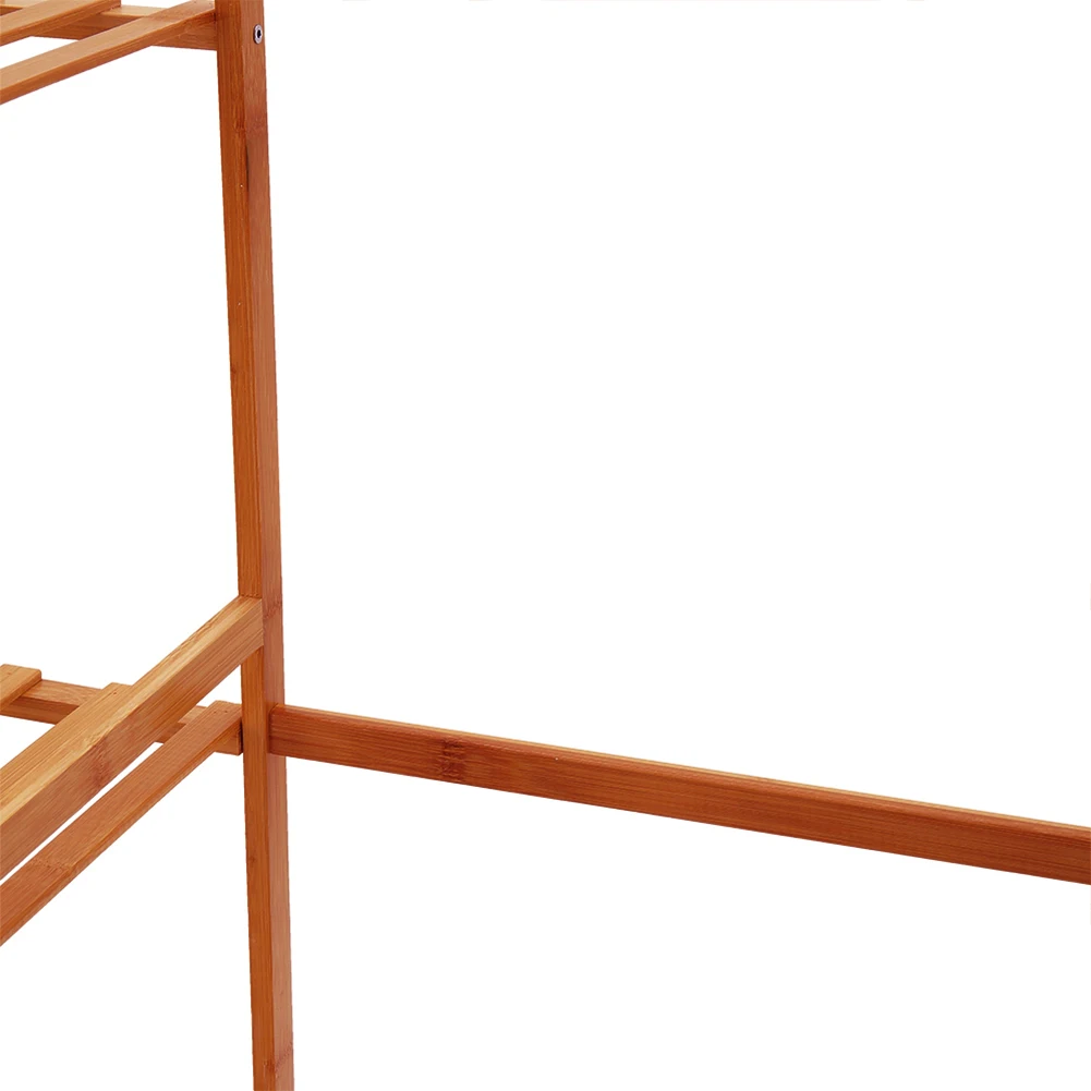 Voltsify Bamboo Bedroom Garment Clothes Rack Brown 110cm &130cm