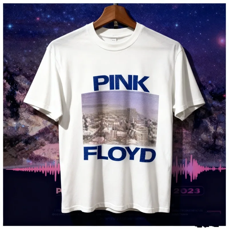 

2025 Summer PinkFloyd British Rock Band Pink Floyd Album Cover Poster 100% Cotton Printed T-shirt To Europe The United States