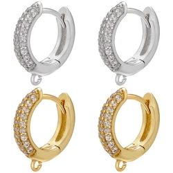 ZHUKOU hoop earrings hooks for earring making supplies Cubic zircon earrings clasp hooks for handmade earrings wholesale VE700