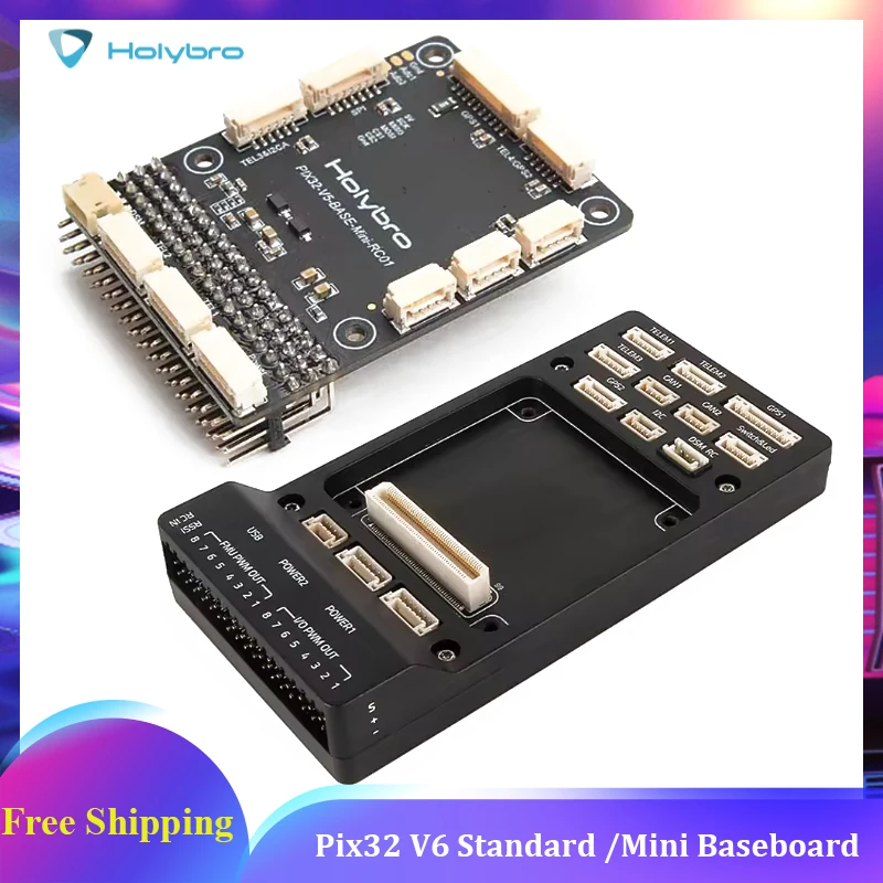 

Базовая плата Holybro Pix32 V6 Standard/Mini Baseboard для Pix32 V5, V6 и любых полетных контроллеров, совместимых со стандартом автопилота Pix32 V6.
