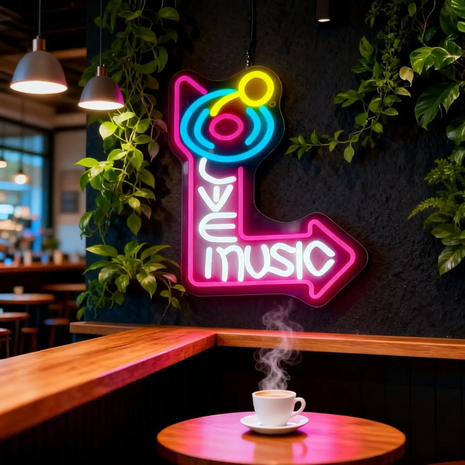 

Music Themed Neon Sign USB Dimmable LED Light for Bar Pub Club Cafe Music Studio Party Wall Art Decor Music Party Gifts