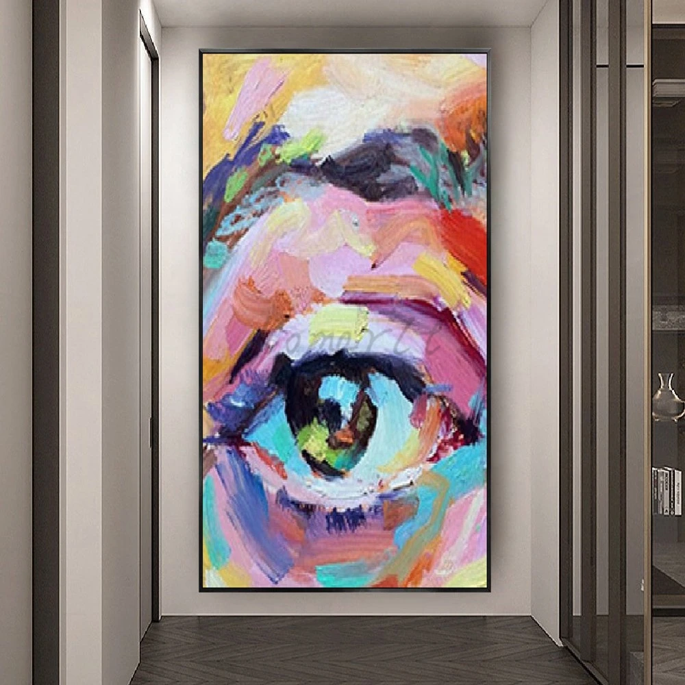 

2022 Nordic Francoise Nielly Colorful eye picture Oil Painting on Canvas Handpainted Cuadros Wall Art Pictures For Living Room