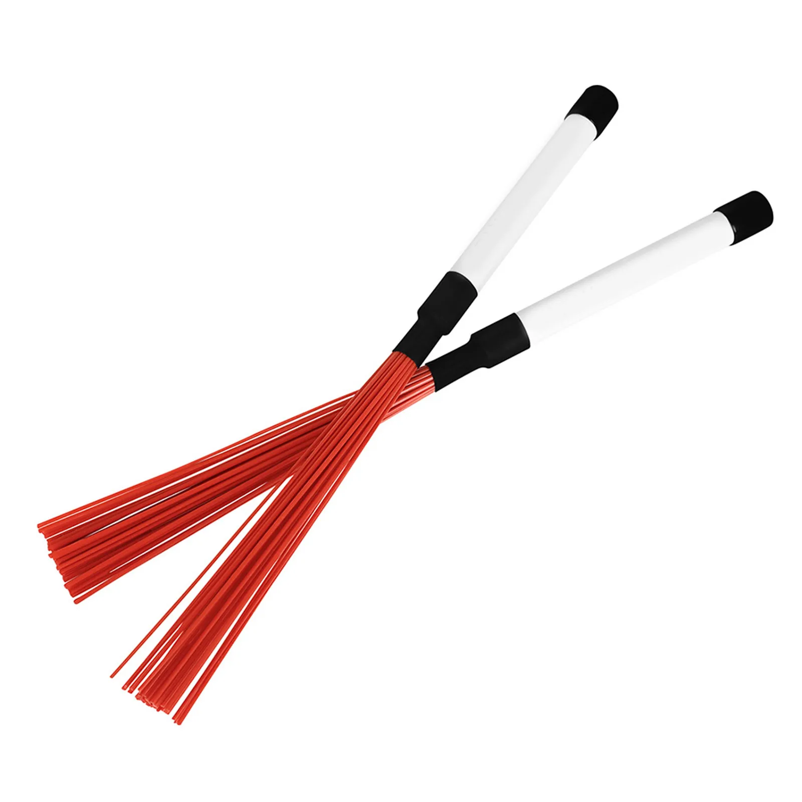 1Pair Performance Drum Brush Nylon Bristles ABS Ergonomic Handle Comfort Grip Multipurpose for Jazz Percussion Beginners Drum