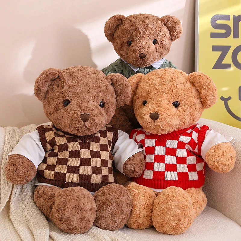 Mooie Reus 90Cm Teddybeer Knuffels Met Kleding Jurk Paar Teddybeer Pop Voor Lover Meisjes Elegant Verjaardagscadeau