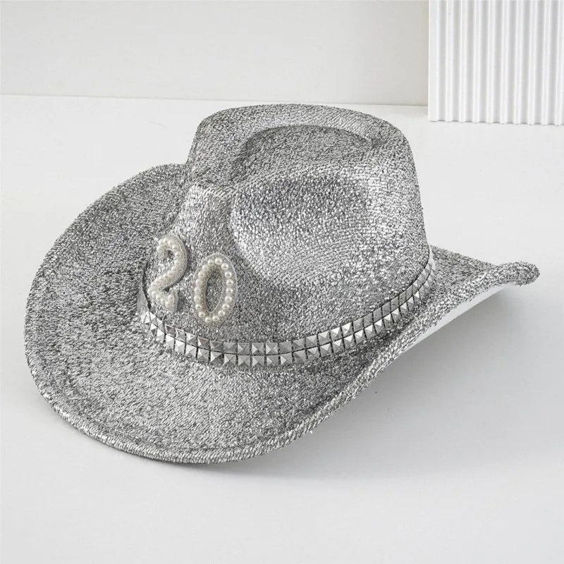 Men's and women's style hats with fashionable diamond-shaped sequins brushed top as accessories