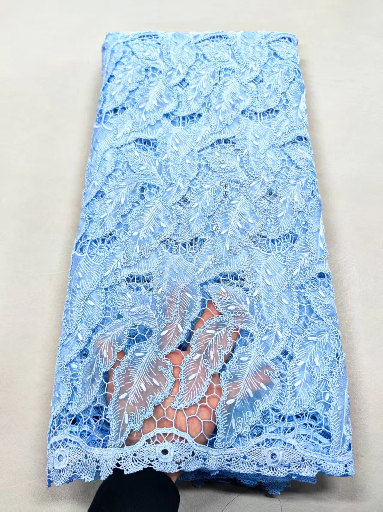 

2025 Высокое качество в африканском нигерийском стиле с тюлем, кружевная ткань, гипюровая вышивка, платья, блестки, бусины, камень, 5 ярдов, XL067