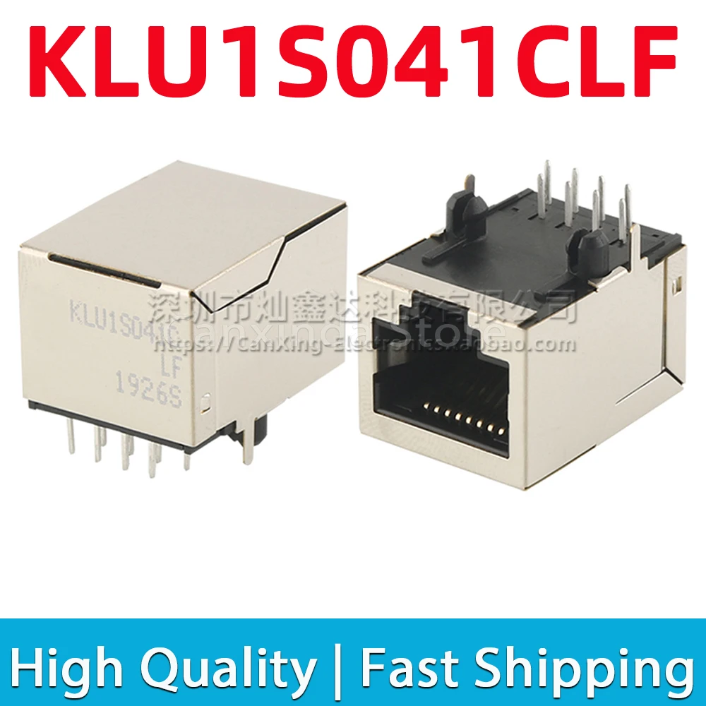 2pcs KLU1S041CLF RJ45 Jack Network Single Port Magnetic Filter Interface Connector Integrated 100 Base-TX KLU1S041C