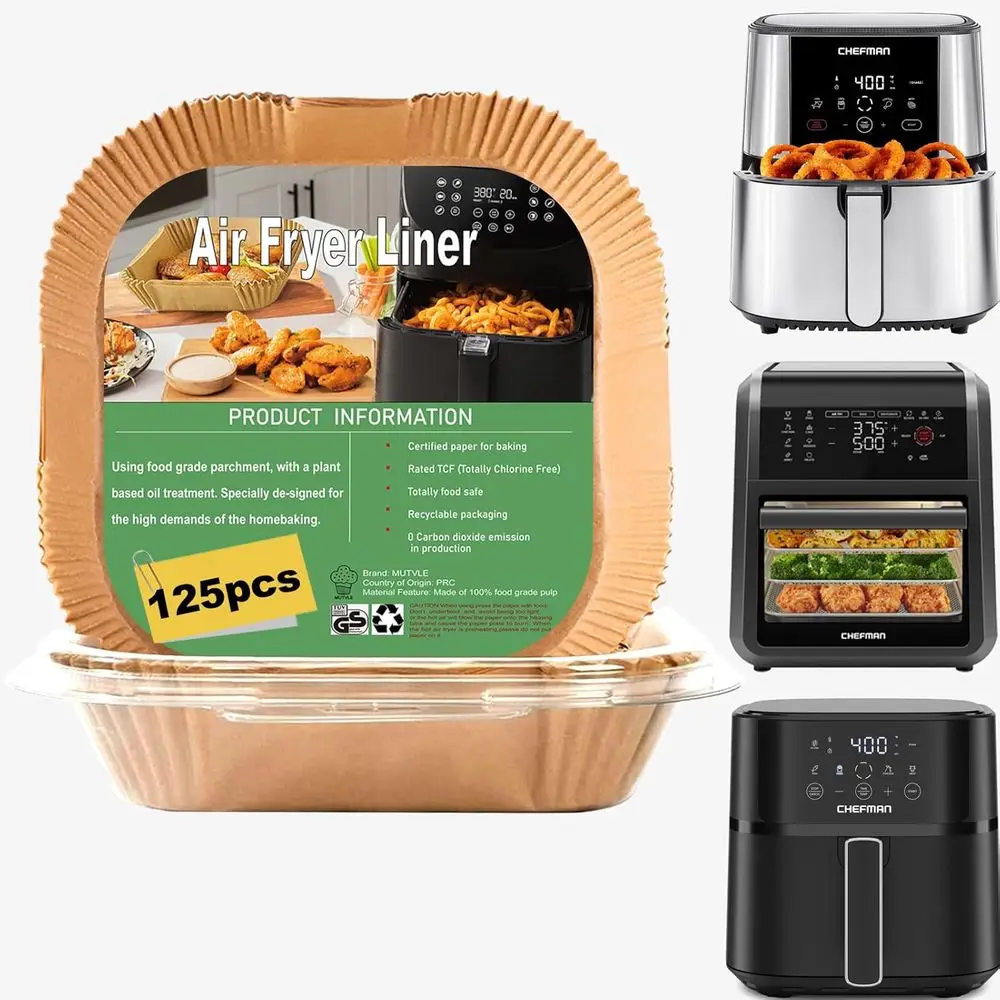 Disposable or Chemical Air Fryer Liners, 6 qt 8 QT, 9.5 inch Parchment Paper Liners, 10 Qt 12-Quart Air Fryer Oven