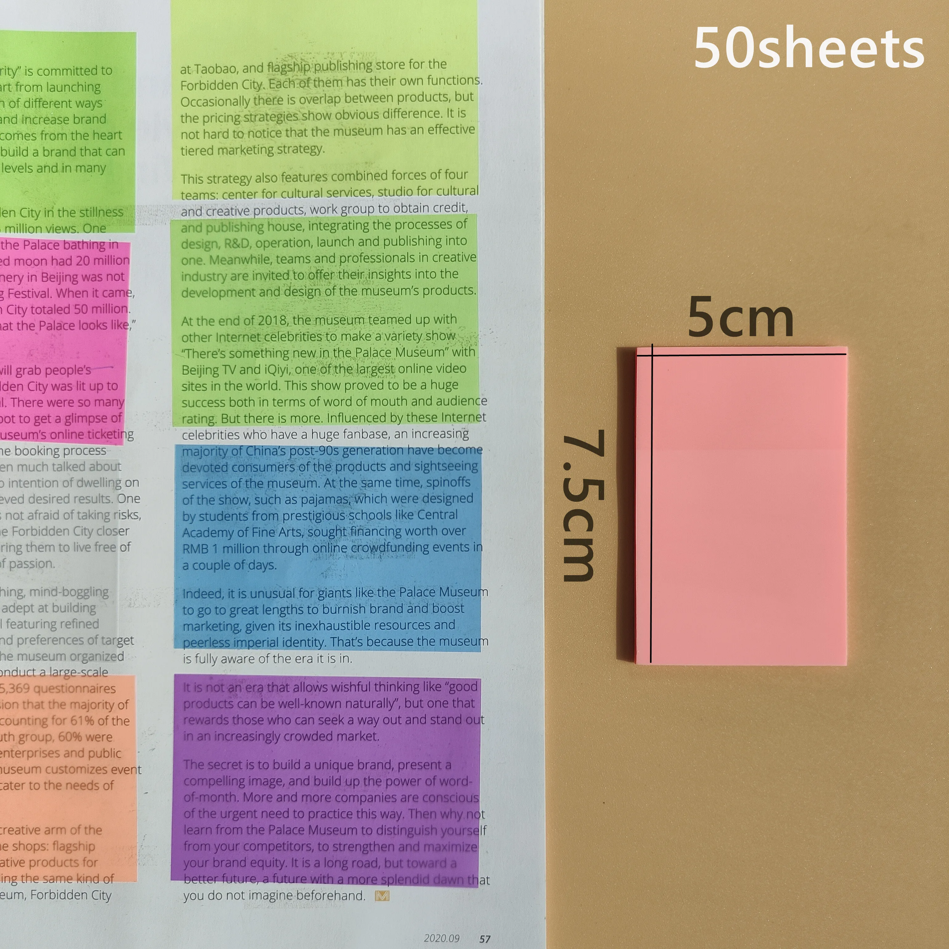 50 Sheets Stickers Transparent Sticky Notebook Pads Notepads Clear Bookmark Read Book Stationery School Supplie