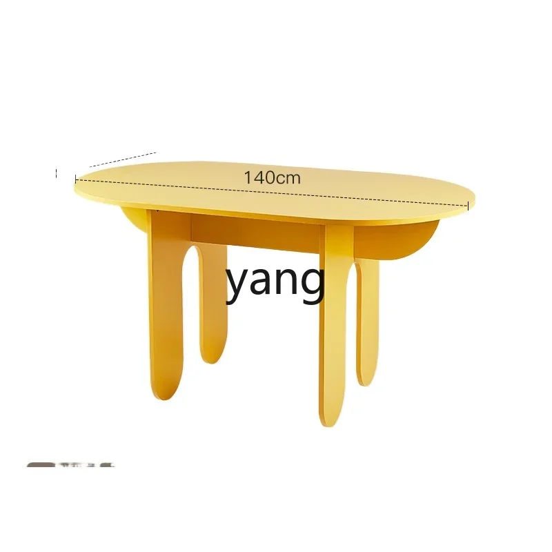 

Yjq Creative Household Dining Table Combination Small Apartment Workbench Desk Simple Oval Table