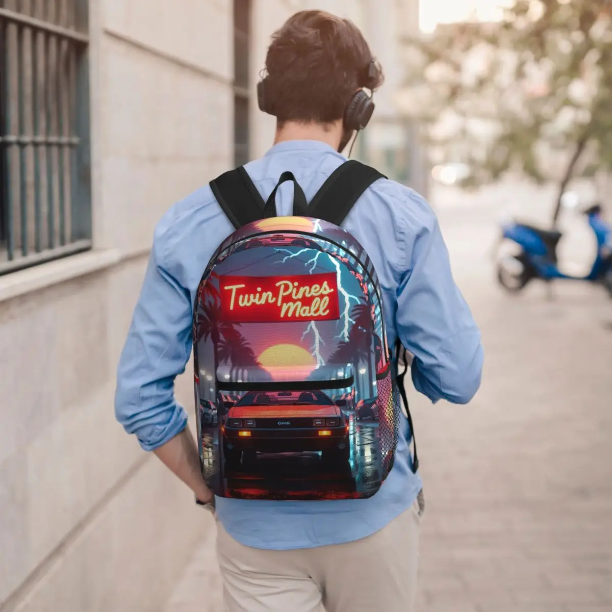 DeLorean Time Machine Back To The Future Backpack Boys Girls BookBag Children School Bag Laptop Shoulder Bags for Men Women