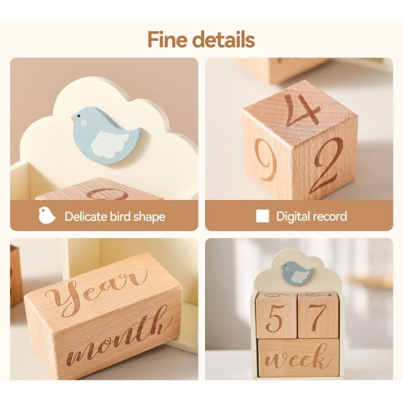 طفل سنة شهر أسبوع العمر سجل النمو معالم كتل الزخرفية التقاط الصور تذكارية الخشب التصوير الدعائم هدية
