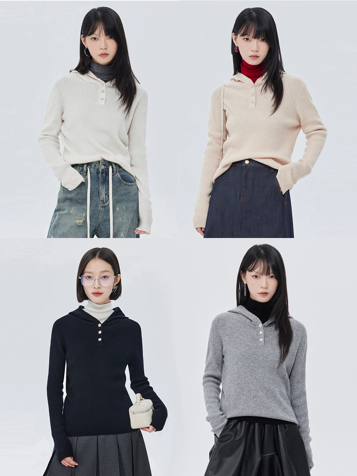 

Women's Hooded Knitted Long Sve Woolen Sweater White Beautiful Merino Wool Spring Autumn New Sle Straight Cut Commute Sle