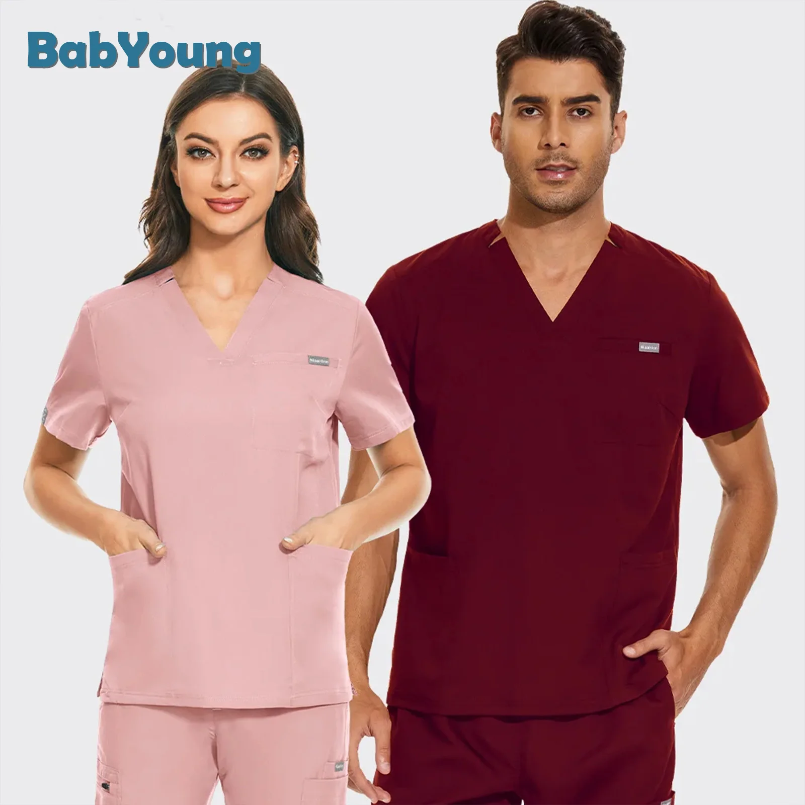 

Nurse Uniform Women Shirts Medical Scrubs Tops High Quality Men Pet Grooming Care Workwear Operating Room Surgical Blouse