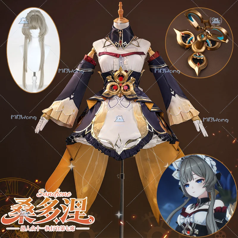 Game Genshin Impact Sandrone Cosplay Costume Marionette Cosplay Outfit Wig For Hallowmas Party Comicon Props Adult Women Men