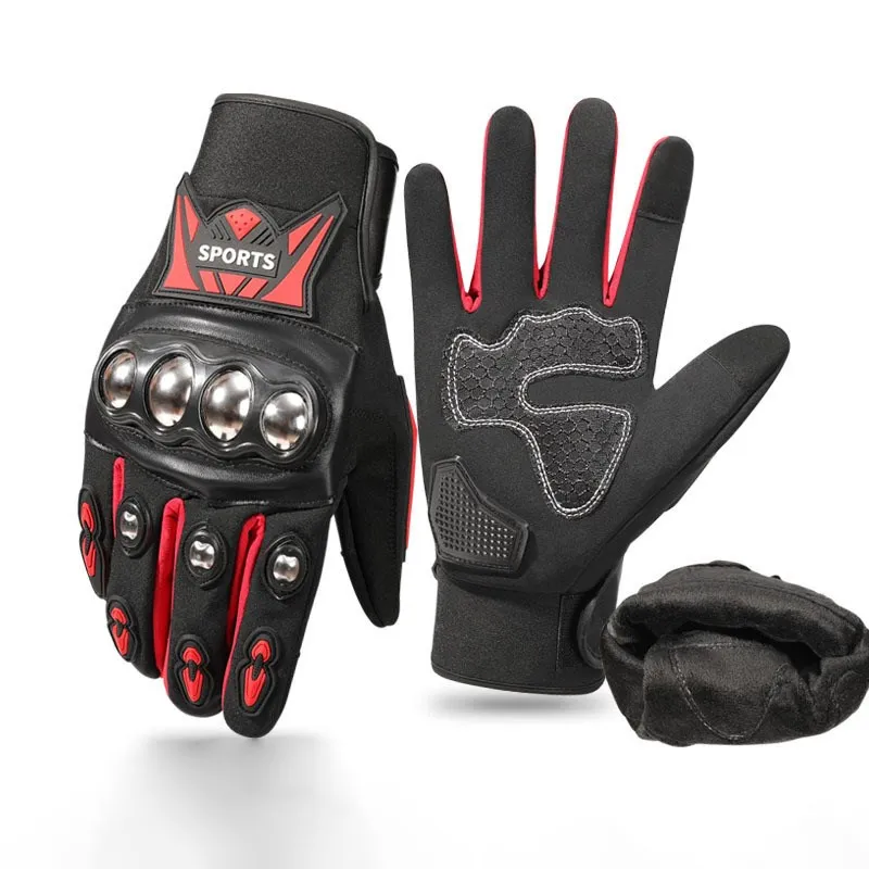 Winter Motorcycle Gloves Touch Screen Full Finger Outdoor Sports Steel Shell Protection Glove Riding Windproof Tactical Gloves