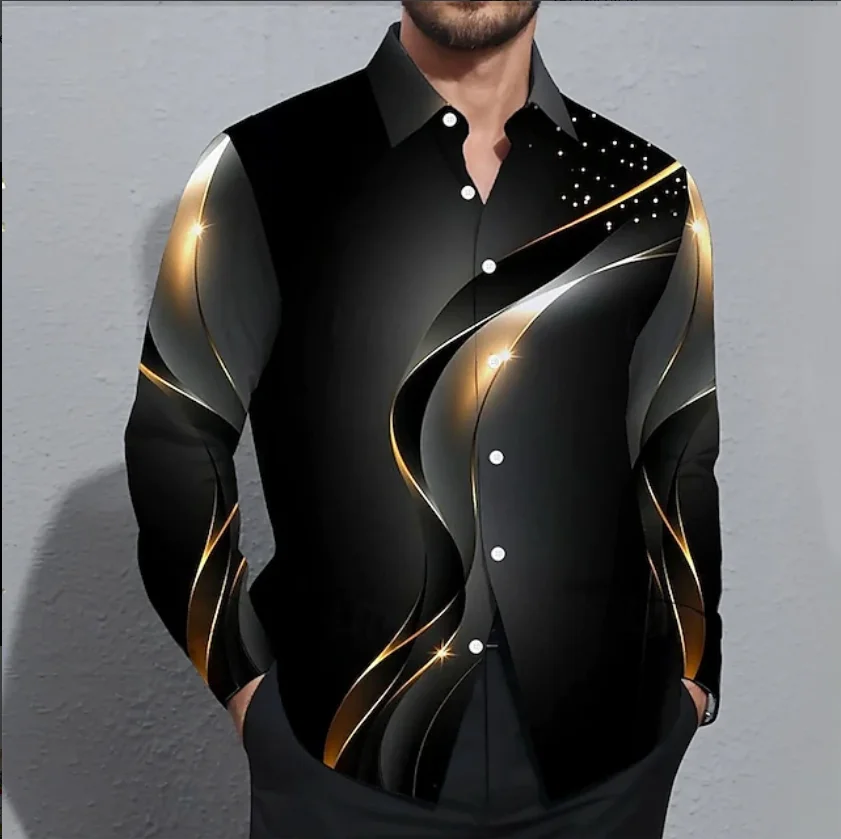 

Men's Shirt Button Shirt Casual Shirt Spring Summer 3D Leaf Flower Print Long Sleeve Daily Fashion Comfort