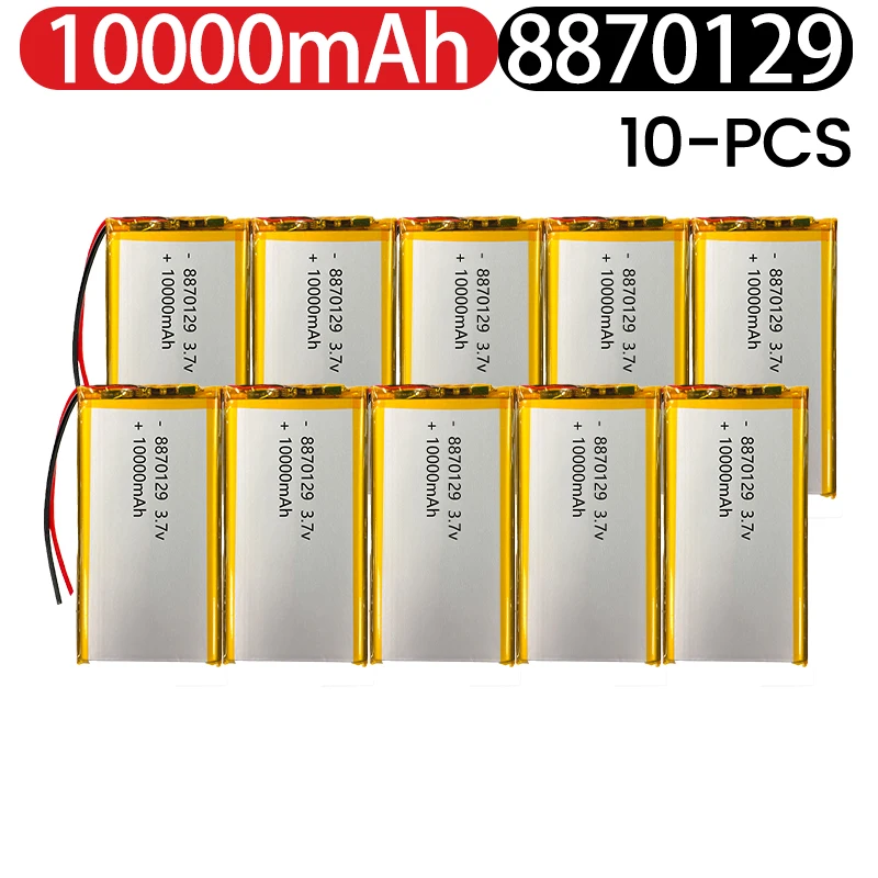 Lithium Polymer Battery 8870129 3.7V 10000mAh Rechargeable Backup Power Battery for LED Light Portable Power Use