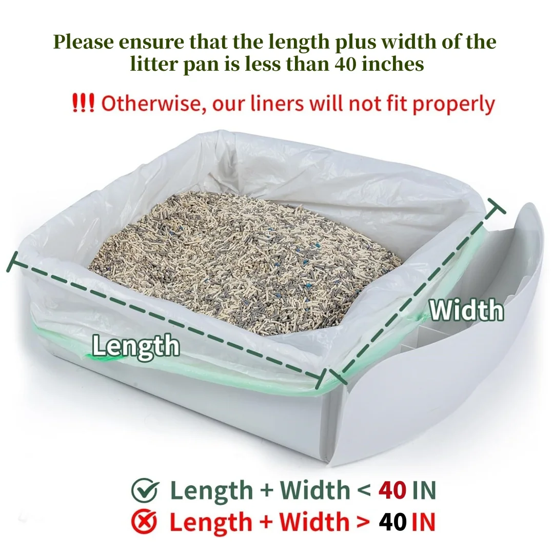 Cat Litter Box Liner, Suitable for Automatic Cat Litter Boxes and Most Cat Litter Boxes, Heavy, Extra Thick, 64cm * 40cm
