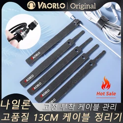 VAORLO Releasable Cable Organizer Ties Mouse Earphones Wire Management Nylon Cables Ties Reusable Loop Hoop Tape Straps Tie