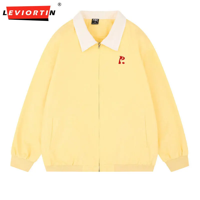 

Мужская модная универсальная свободная повседневная куртка на молнии, бейсбольный топ, американская уличная модная цветная бейсбольная куртка с воротником-стойкой