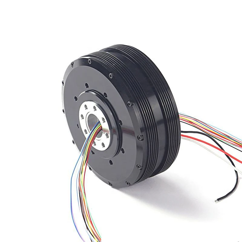 Faradyi Nieuwe Motor PM120 24V 270RPM 6N.m Dual Shaft DC Motor met Slip Ring en Encoder voor robot Arm Joint/UAV PTZ