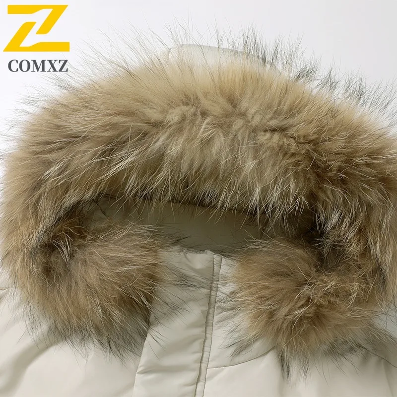 COMXZ Men Winter Jackets 2025 Fashion Mid Length Snow Coldproof High Quality Urban Padded Jacket Lightweight Daily Padding Coat